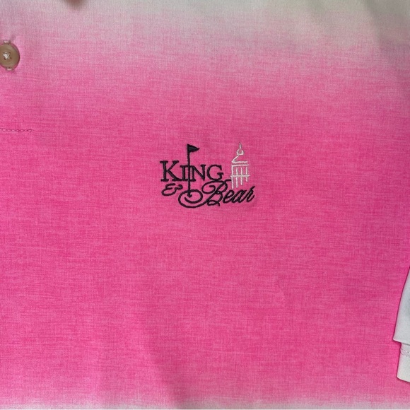 Nike Golf Tour Performance King & Bear Pink White Gray Polo Shirt Mens XXL - Picture 2 of 11